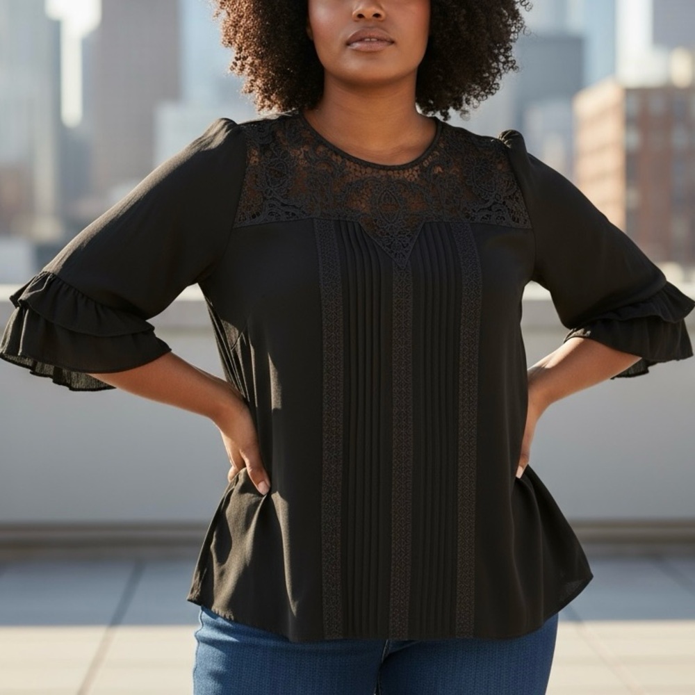 Elegant Black Lace Blouse